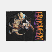 Couverture Polaire Balade de squelette de T-Rex Halloween  (Devant (Horizontal))