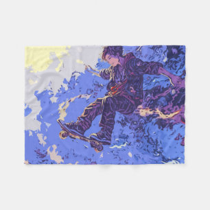 Couverture Polaire Balade Magique en Skateboard - Skateboardeur