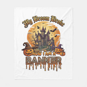 Couverture Polaire Balai Banquier Cassé Halloween Maison Hantée Sorci