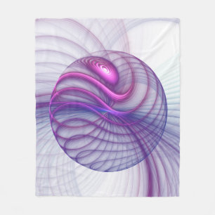 Couverture Polaire Balançoire Belle Art Fractal Abstrait Moderne Rose