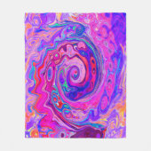 Couverture Polaire Balayage Abstrait rétro violet et orange (Devant)