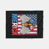 Couverture Polaire Bald Eagle Merica 4 juillet (Devant (Horizontal))