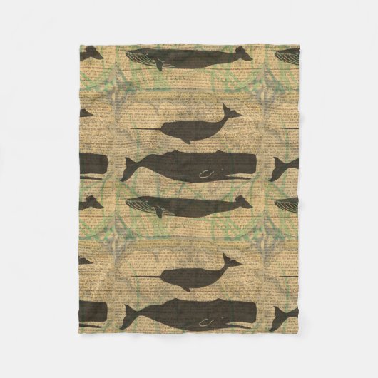 Couverture Polaire Baleine antique Vie marine (Devant)