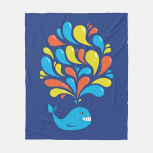Couverture Polaire Baleine bleue aux couleurs pures