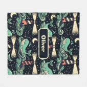 Couverture Polaire Baleine mignonne et phare (Devant (Horizontal))