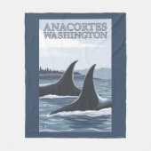 Couverture Polaire Baleines #1 - Anacortes, Washington d'orque (Devant)
