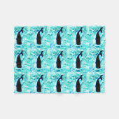 Couverture Polaire baleines noires sous-marines (Devant (Horizontal))