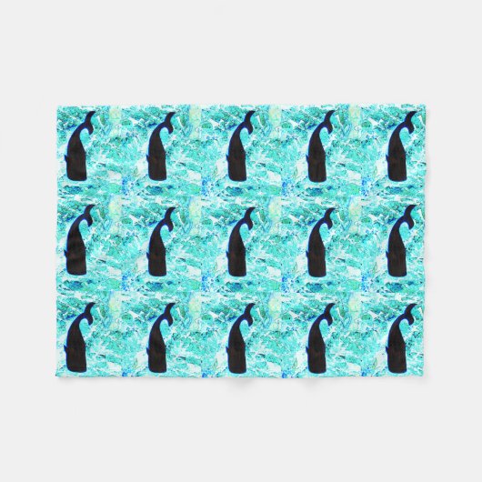 Couverture Polaire baleines noires sous-marines (Devant (Horizontal))