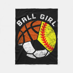 Couverture Polaire Ball Girl Drôle de softball de football joueur de