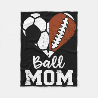 Couverture Polaire Ball Mom Heart Funny Football Soccer Mom 