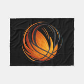 Couverture Polaire Balle De Basket Avec Lignes (Devant (Horizontal))