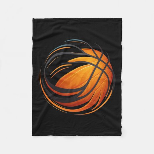 Couverture Polaire Balle De Basket Avec Lignes (Devant)
