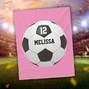 Couverture Polaire Balle de foot personnalisée avec nom et numéro ros