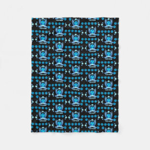Couverture Polaire Balle de Football Bleu Néon Cadeaux Personnalisé