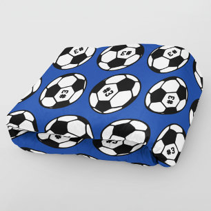 Couverture Polaire Balle de football motif numéro bleu royal