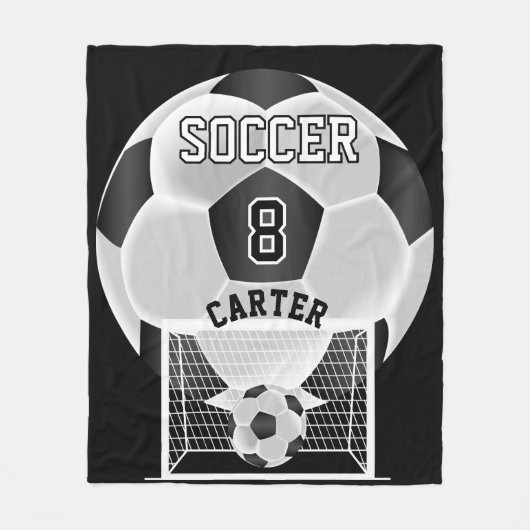 Couverture Polaire Balle de football - Noir et Blanc (Devant)