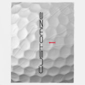 Couverture Polaire Balle de golf blanche texturée avec nom et numéro (Devant)