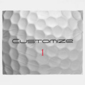 Couverture Polaire Balle de golf blanche texturée avec nom et numéro (Devant (Horizontal))