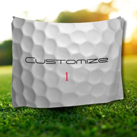 Couverture Polaire Balle de golf blanche texturée avec nom et numéro