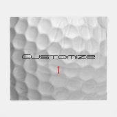 Couverture Polaire Balle de golf blanche texturée avec nom et numéro  (Devant (Horizontal))
