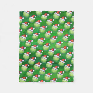 Couverture Polaire Balle de tennis verte dans le motif de casquette