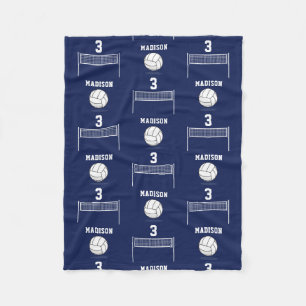 Couverture Polaire Balle de volley-ball personnalisée et Motif Net