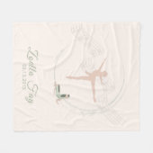 Couverture Polaire Ballerina Ballet danseuse en rose et vert (Devant (Horizontal))