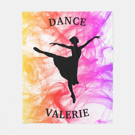 Couverture Polaire Ballerina Dance Pastel Aquarelle Fleece Blanche (Devant)