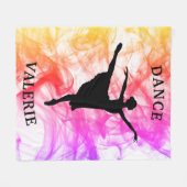 Couverture Polaire Ballerina Dance Pastel Aquarelle Fleece Blanche (Devant (Horizontal))