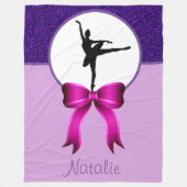 Couverture Polaire Ballerina Dancer Parties scintillant et Bow Fleece (Devant)