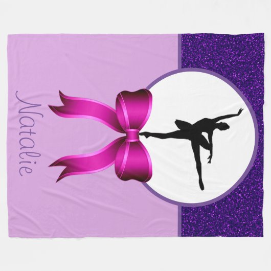 Couverture Polaire Ballerina Dancer Parties scintillant et Bow Fleece (Devant (Horizontal))