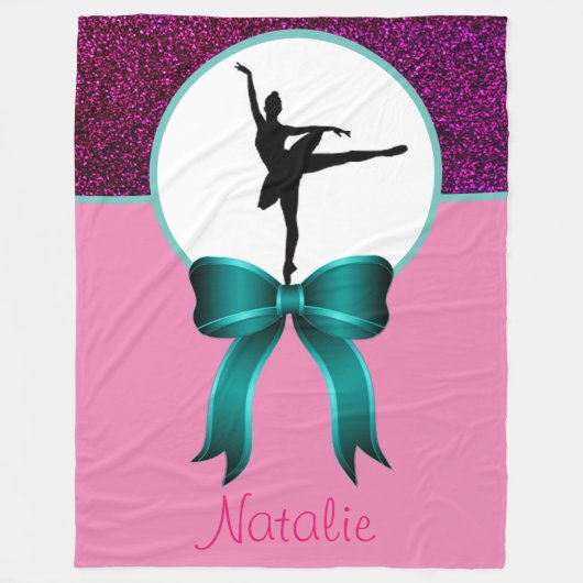 Couverture Polaire Ballerina Dancer Parties scintillant et Bow Fleece (Devant)