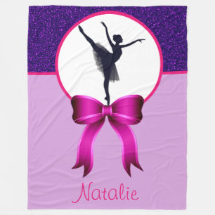 Couverture Polaire Ballerina Dancer Parties scintillant et Bow Fleece