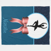 Couverture Polaire Ballerina Dancer Parties scintillant et Bow Fleece (Devant (Horizontal))