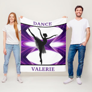 Couverture Polaire Ballerina Danse Abstraite violet / Blanc / Noir