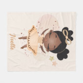 Couverture Polaire Ballerina de l'Afro-Américaine avec Bow (Devant (Horizontal))