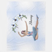 Couverture Polaire Ballerina en bleu Nom personnel (Devant)
