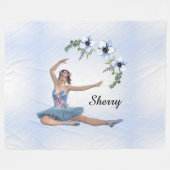 Couverture Polaire Ballerina en bleu Nom personnel (Devant (Horizontal))