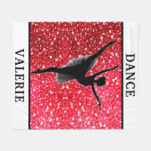 Couverture Polaire Ballerina Love Dance Coeurs rouges Ceinture polair (Devant (Horizontal))