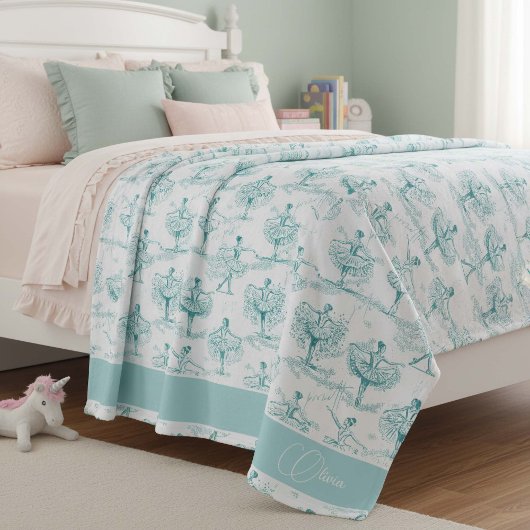 Couverture Polaire Ballerina Moves Motif ID Turquoise738