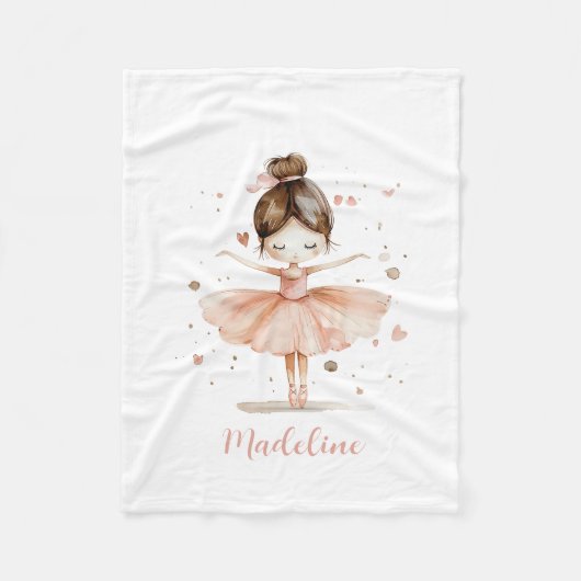 Couverture Polaire Ballerina Nom personnalisé Fille (Devant)