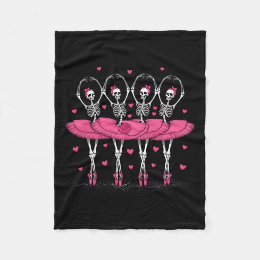 Couverture Polaire Ballerina Skeleton Dance Funny Halloween Ballet (Devant)
