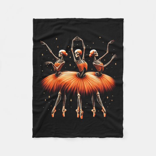 Couverture Polaire Ballerina Skeleton Dance Funny Halloween Ballet 1 (Devant)