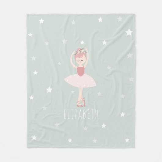 Couverture Polaire Ballerina Stars Turquoises (Devant)