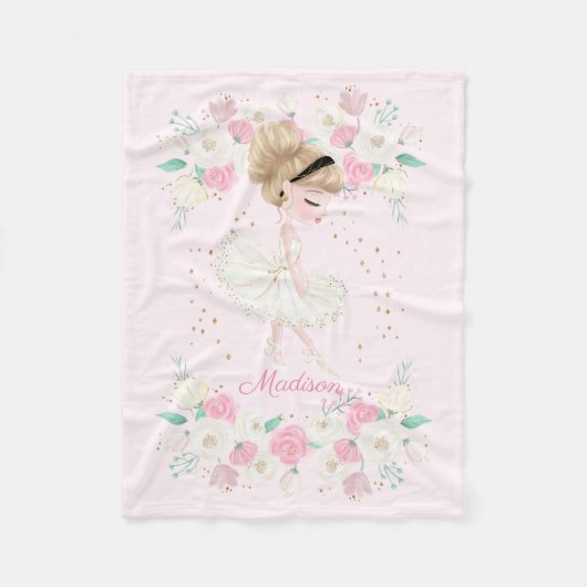 Couverture Polaire Ballerina sucrée personnalisée (Devant)