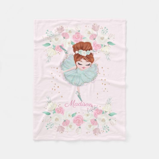 Couverture Polaire Ballerina sucrée personnalisée (Devant)