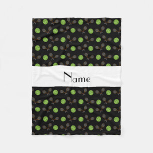Couverture Polaire Balles de tennis noires nommées personnalisées