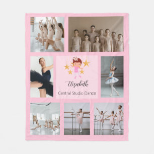 Couverture Polaire Ballet 7 Photo Collage rose