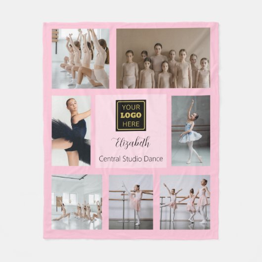 Couverture Polaire Ballet Dance Studio Photo Collage (Devant)