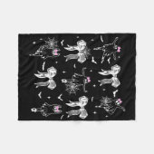Couverture Polaire Ballet Dancer Ghost Coquette Bow Halloween Balleri (Devant (Horizontal))